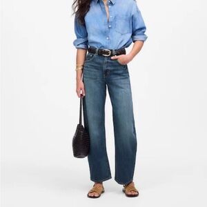 Madewell The Balloon Barrel Leg Jean in Boyle Medium Dark Wash Size 32 NWT